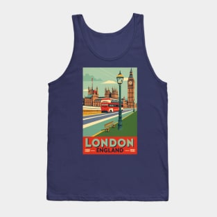 A Vintage Travel Art of London - England Tank Top